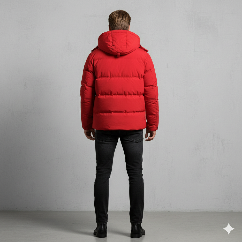 Warme Herren Daunenjacke mit Kapuze | Winter | Slim Fit