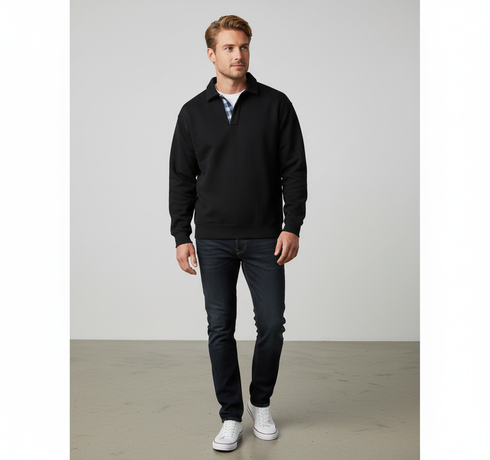 Lässiger Herrenpullover mit Reverskragen | Bequem | Freizeit