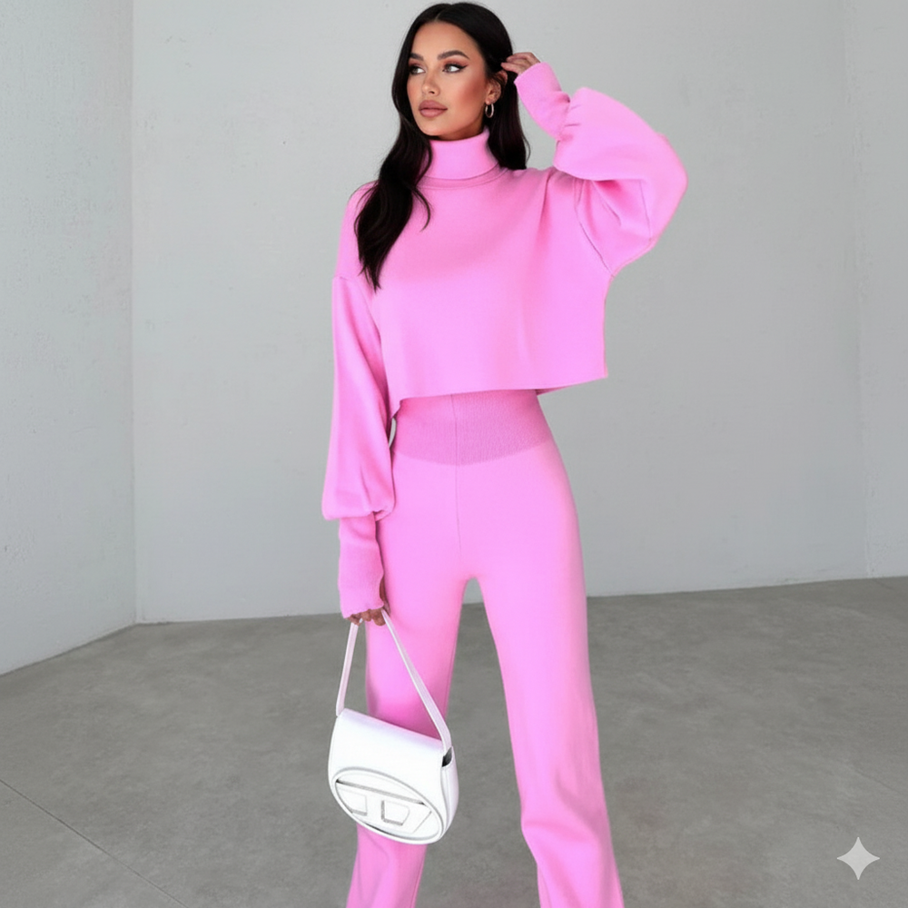 Damen Rollkragen Set mit Langarm | Lässig & Bequem | Winter