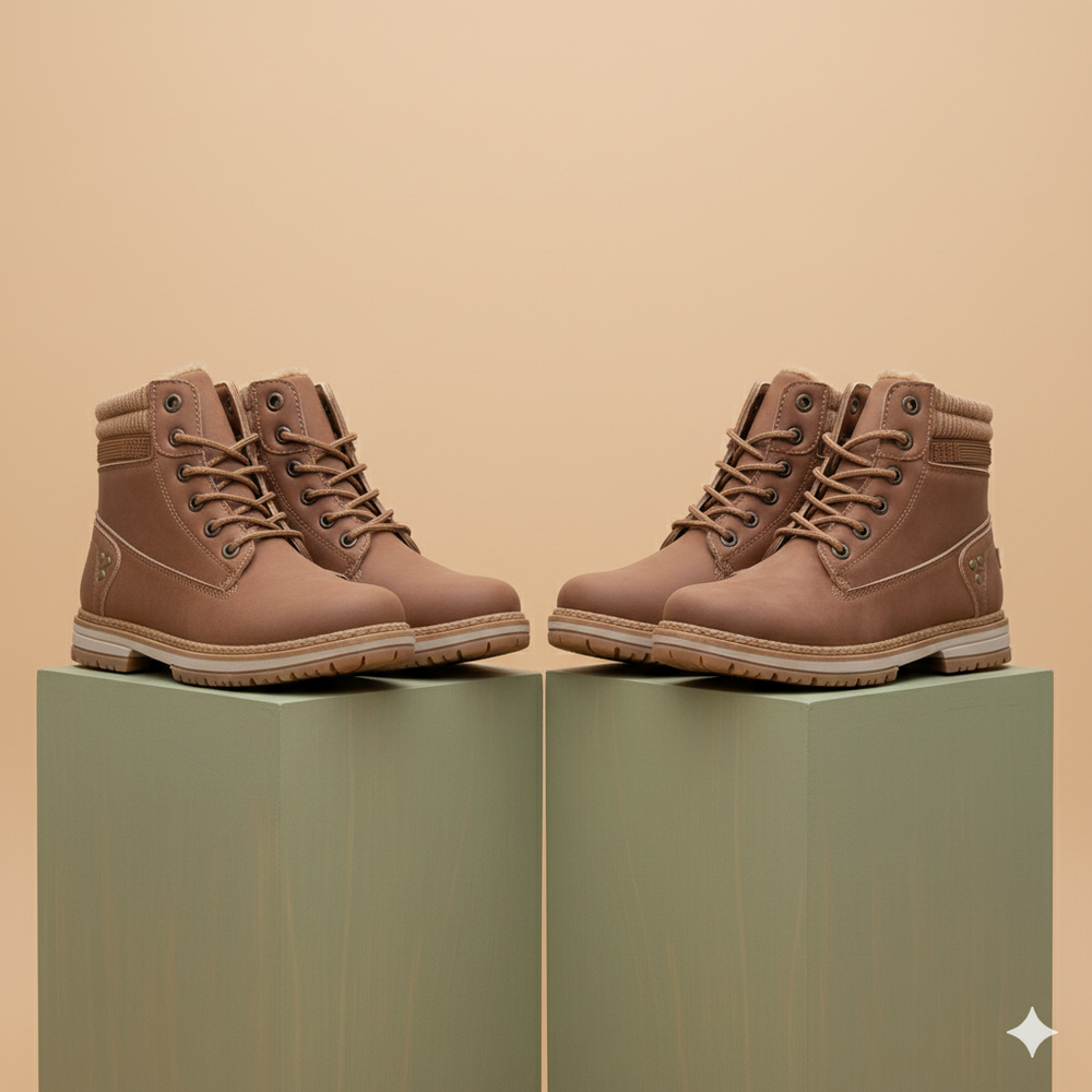 Damen Winterstiefel mit Fellfutter | Warme Schnür-Boots