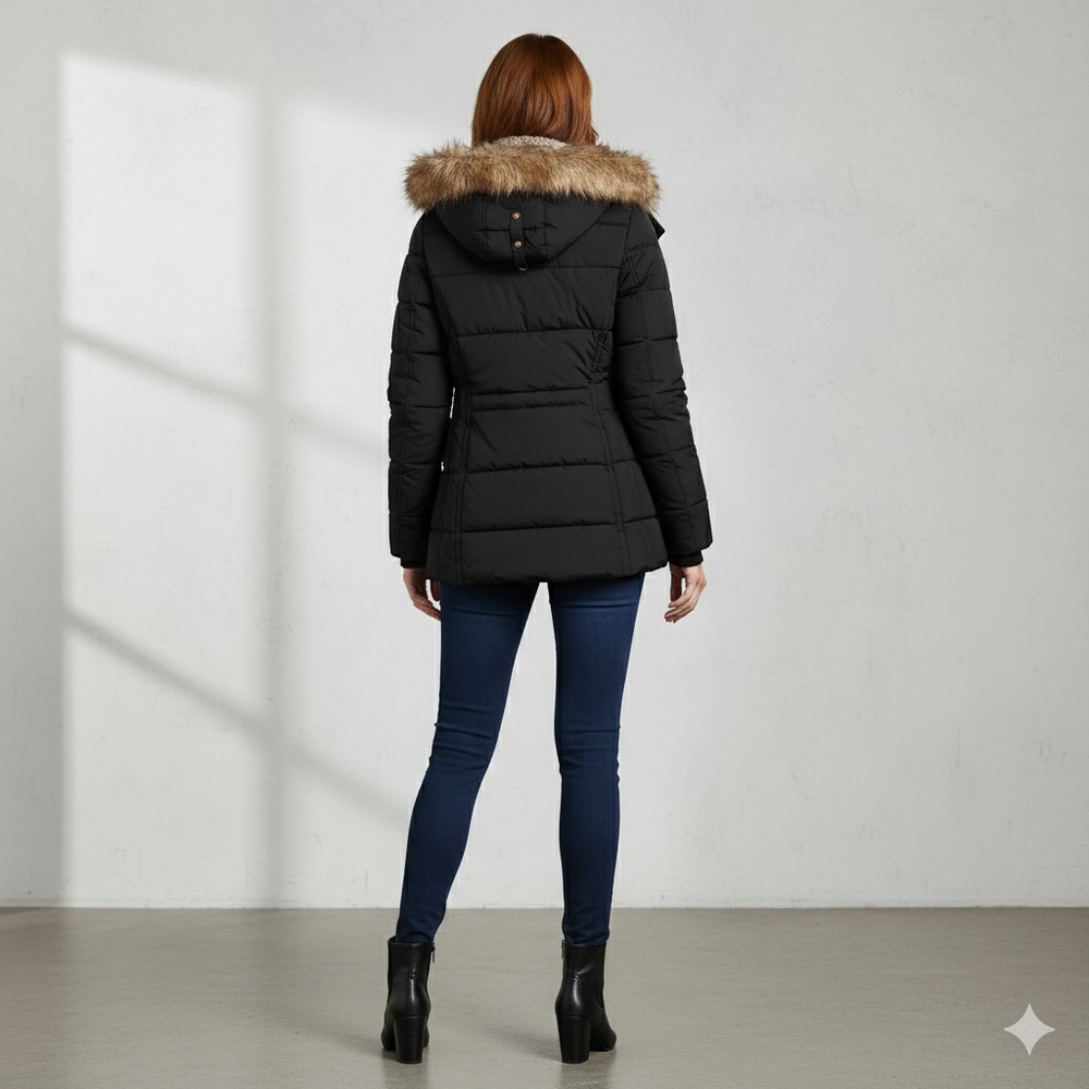 Damen Winterjacke mit Fellkapuze | Warm & Figurbetont