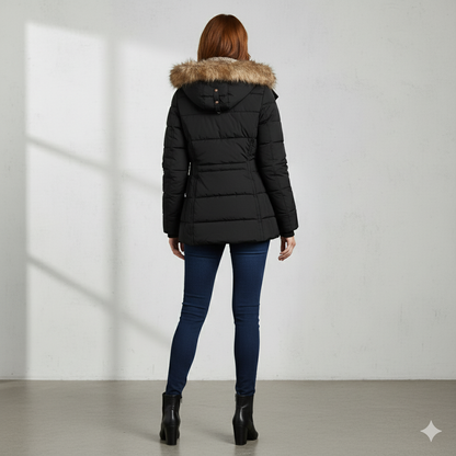 Damen Winterjacke mit Fellkapuze | Warm & Figurbetont