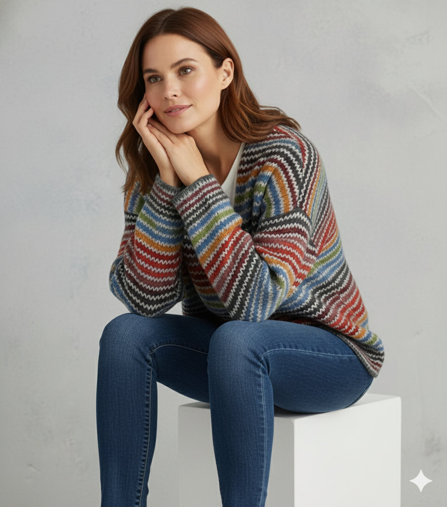 Damen Strickjacke mit abstraktem Print | Herbst/Winter | Stylisch