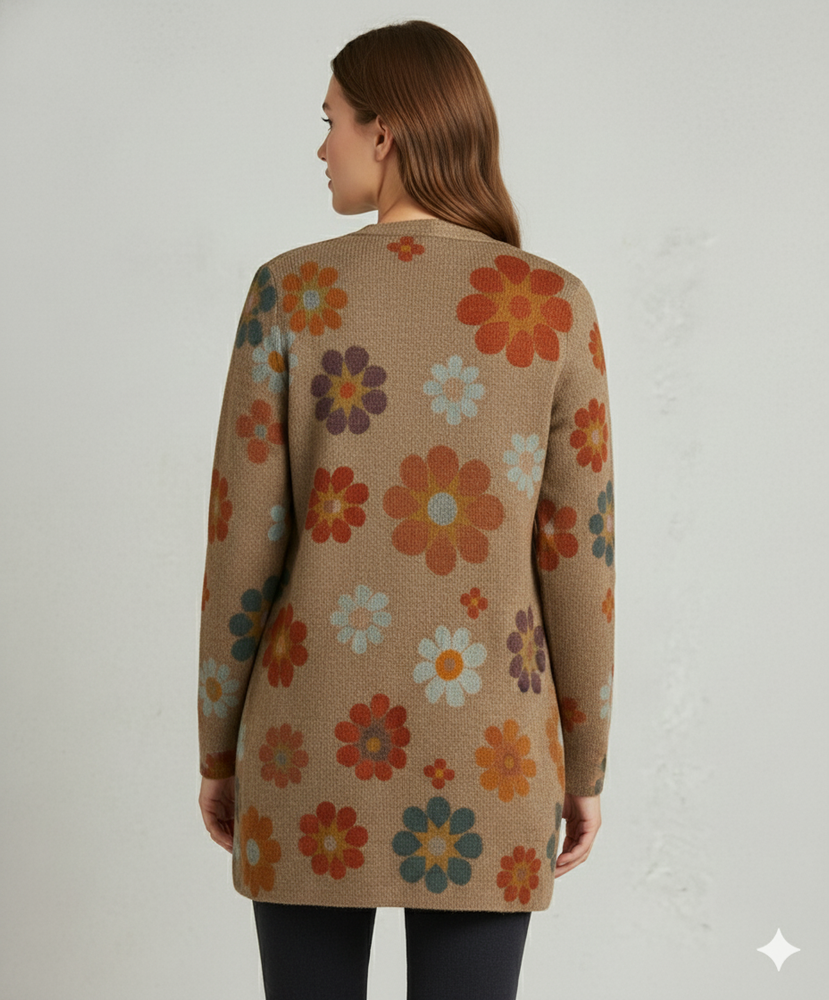 Damen Strickjacke mit abstraktem Print | Herbst/Winter | Stylisch