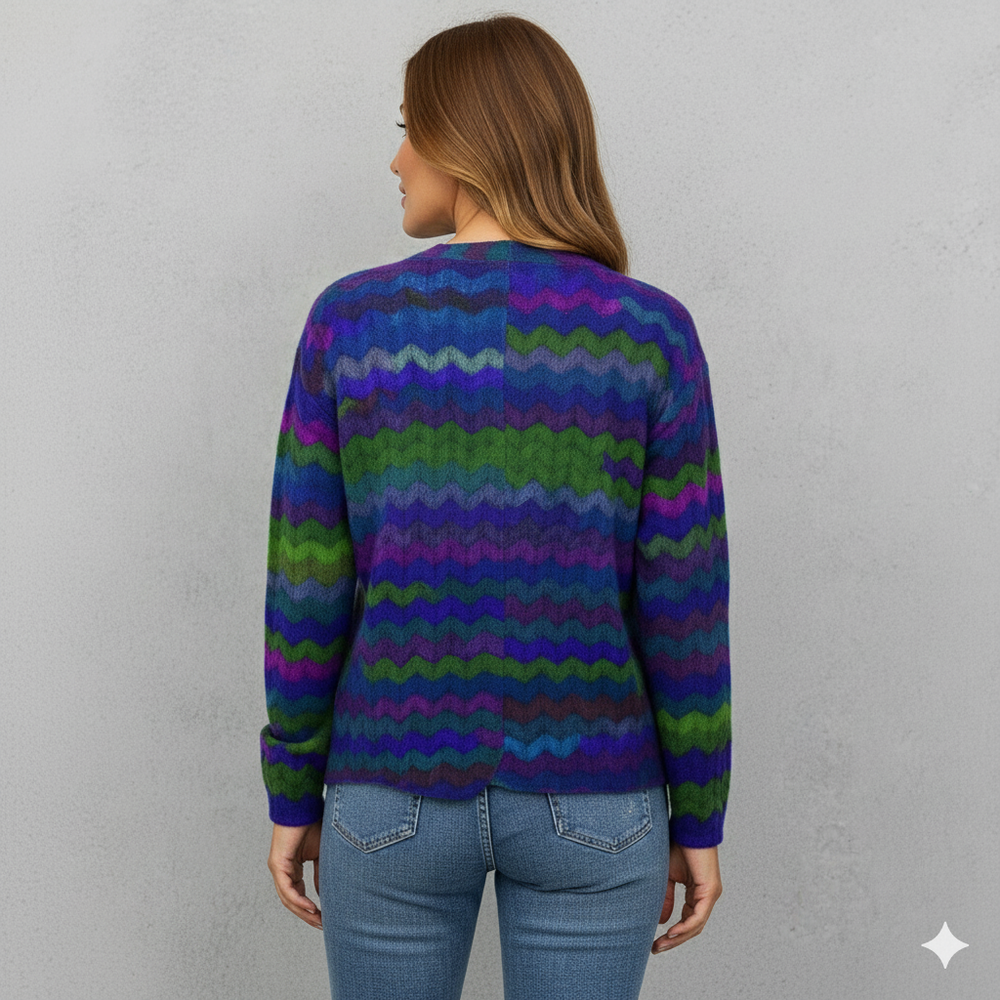 Damen Strickjacke mit abstraktem Print | Herbst/Winter | Stylisch