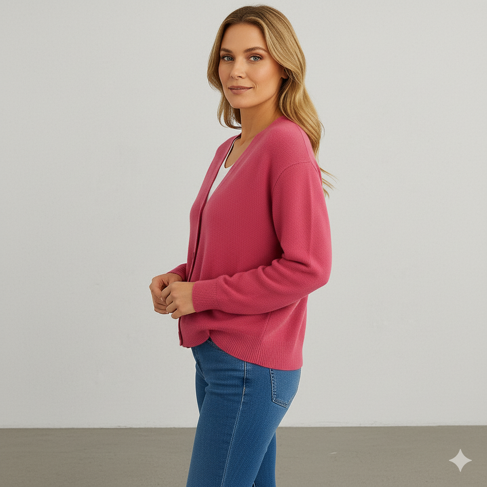 Damen Strickjacke mit V-Ausschnitt | Herbst & Übergang