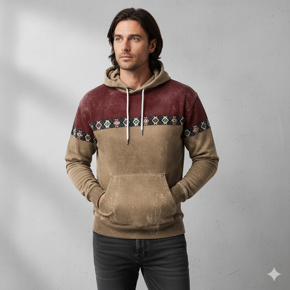 Herren Hoodie mit Muster | Lässig & Warm | Herbst/Winter