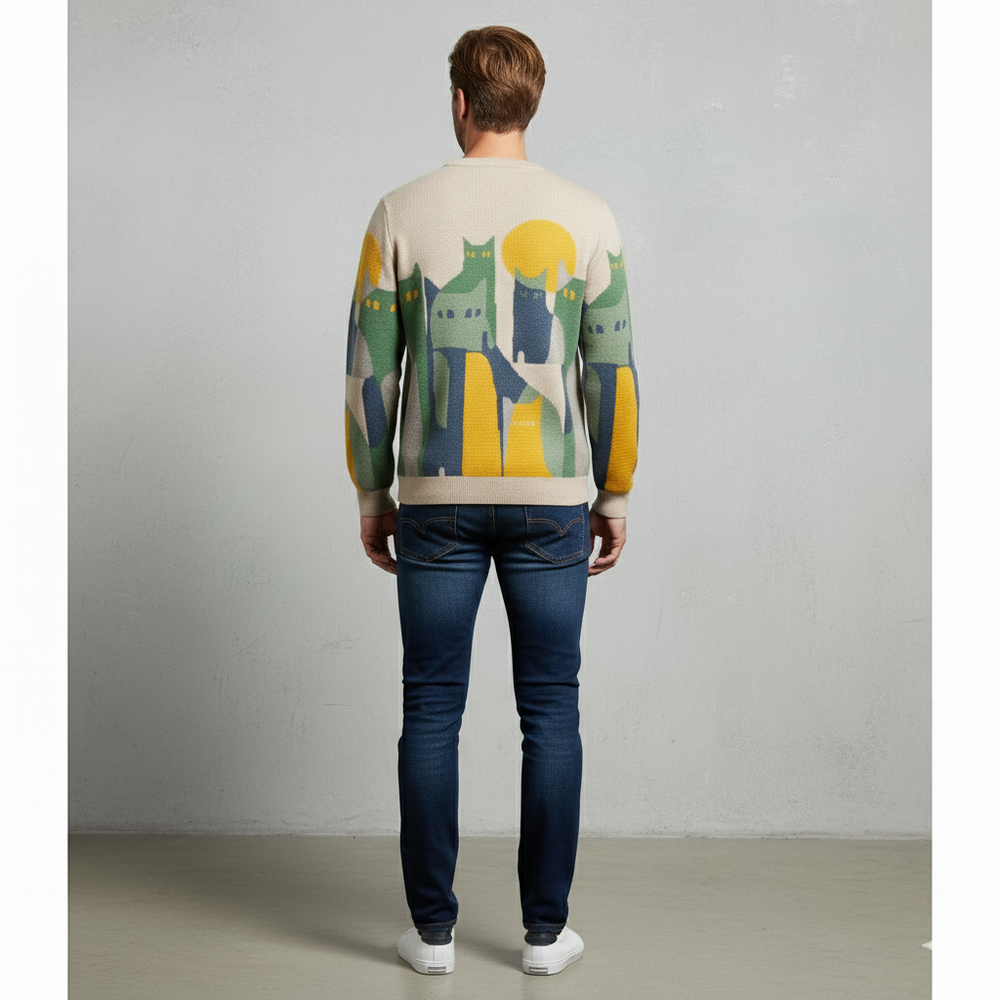 Moderner Herrenpullover mit Print | Lässig & Stylisch | Herbst/Winter