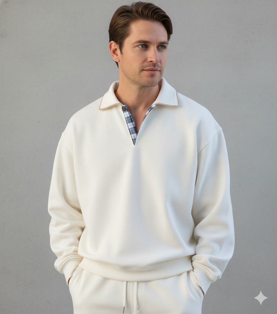 Lässiger Herrenpullover mit Reverskragen | Bequem | Freizeit