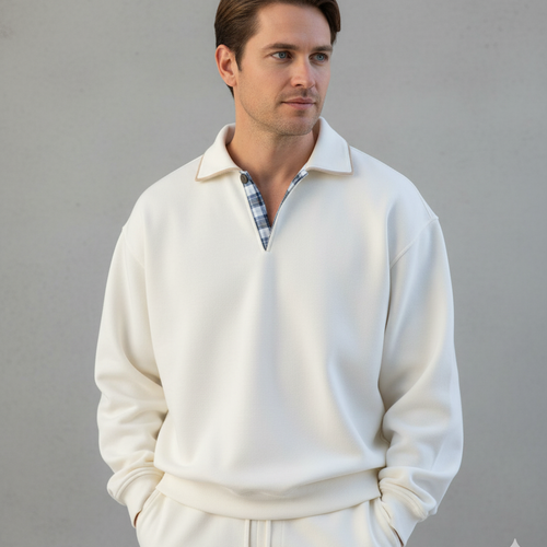 Lässiger Herrenpullover mit Reverskragen | Bequem | Freizeit