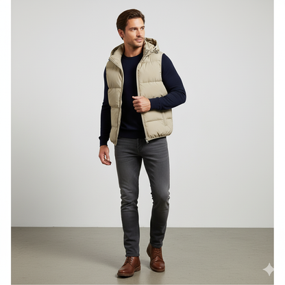 Herren Steppweste mit Kapuze | Warm & Bequem | Herbst/Winter