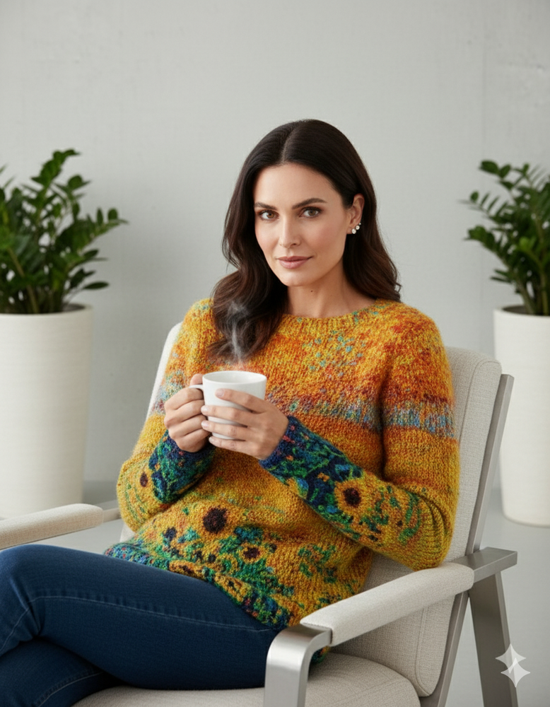 Damen Strickpullover mit Rundhals | Winter | Norweger-Muster