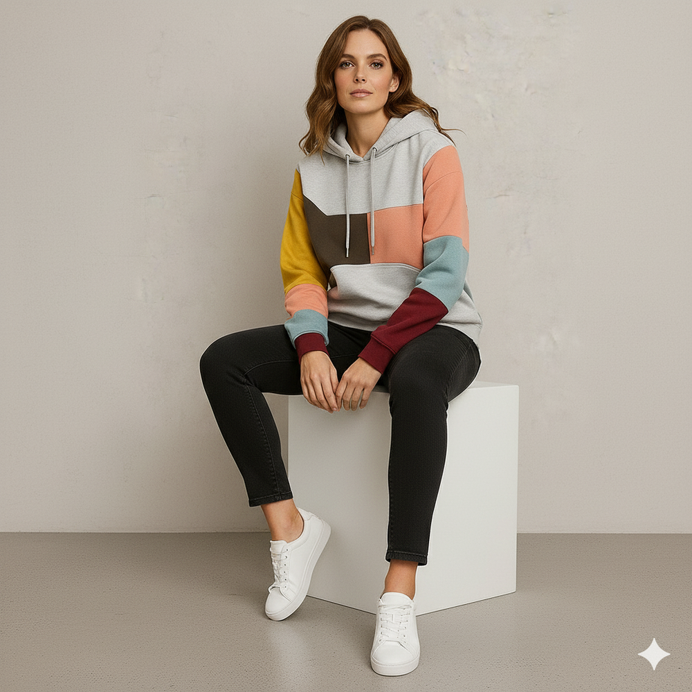 Damen Hoodie mit Colorblock Design | Lässig & Bequem