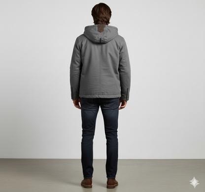 Warme Herren Kapuzenjacke mit Fleecefutter | Herbst Winter
