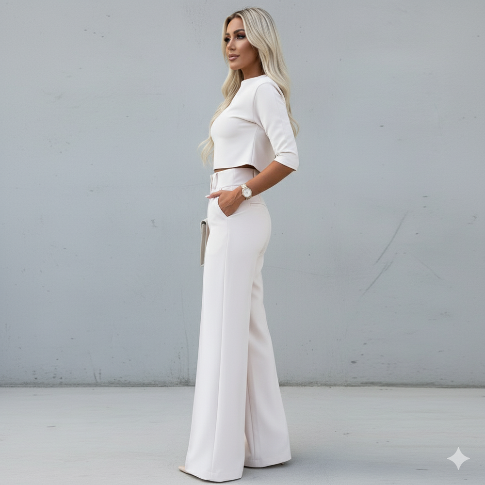 Kurzes Oberteil & High Waist Hose | Weit & Elegant