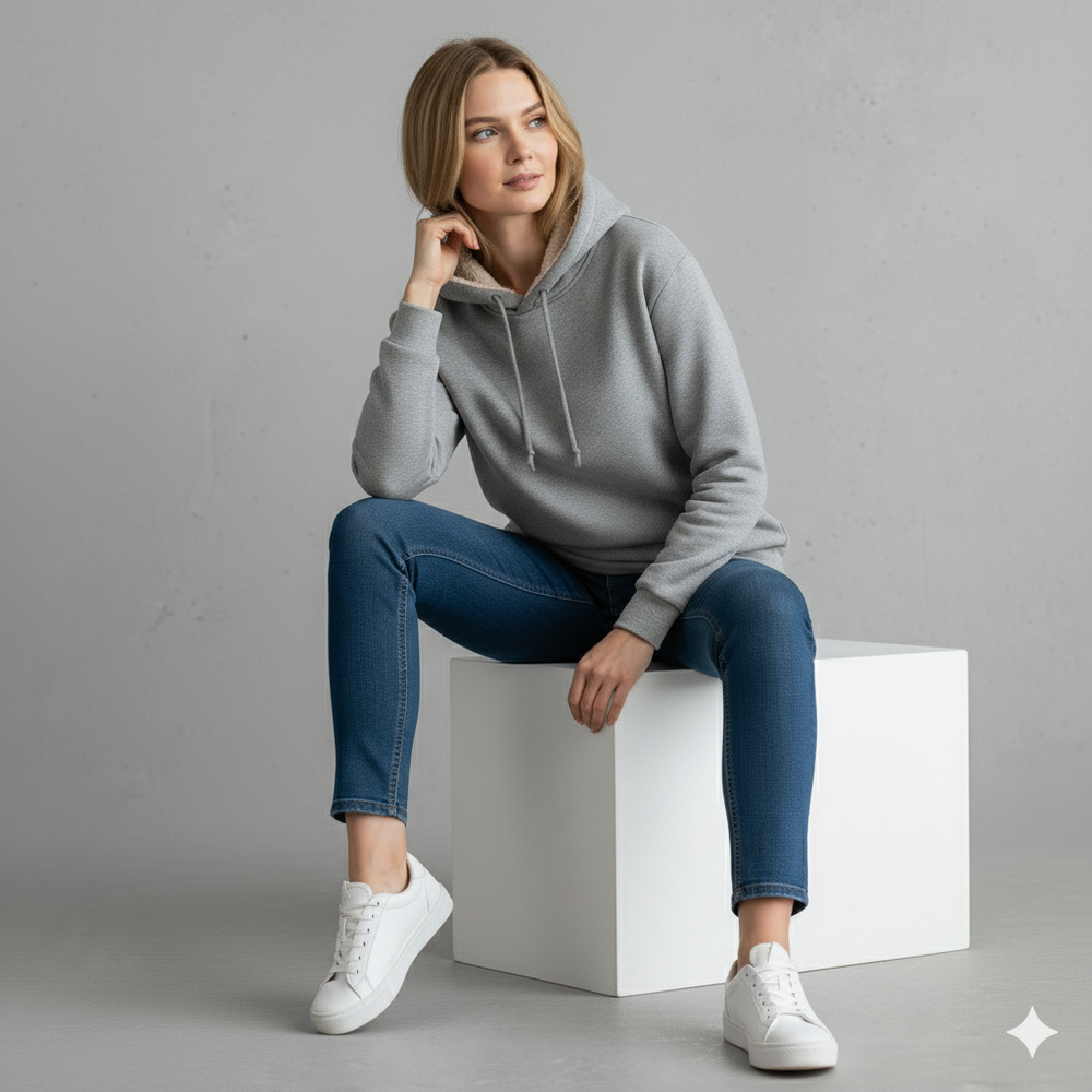 Kuscheliger Damen Hoodie mit Teddyfutter