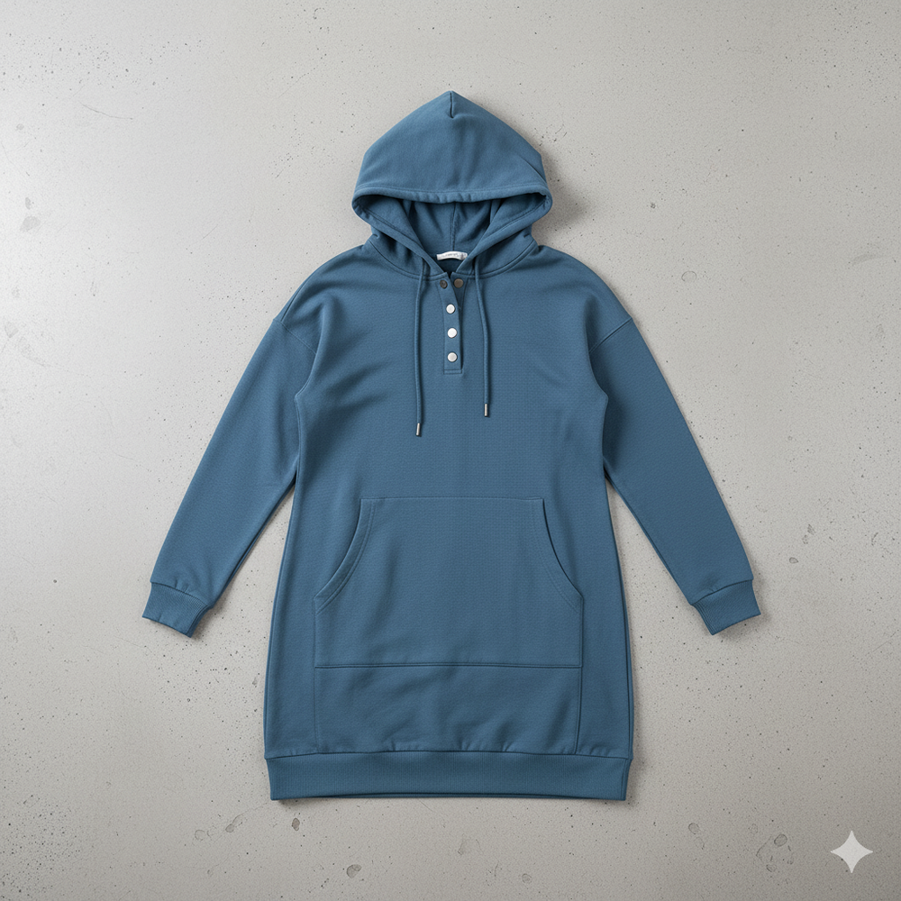 Lässiges Damen Hoodie mit Knopfleist