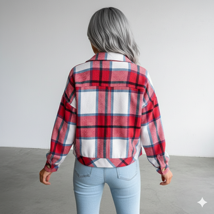 Damen Karo Hemdjacke | Lässig & Weich | Herbst