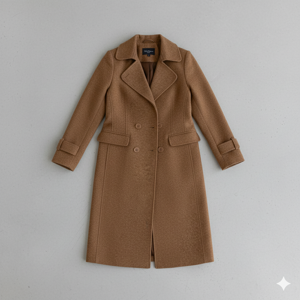 Damen Wollmantel mit Reverskragen | Elegant & Mittellang | Herbst/Winter