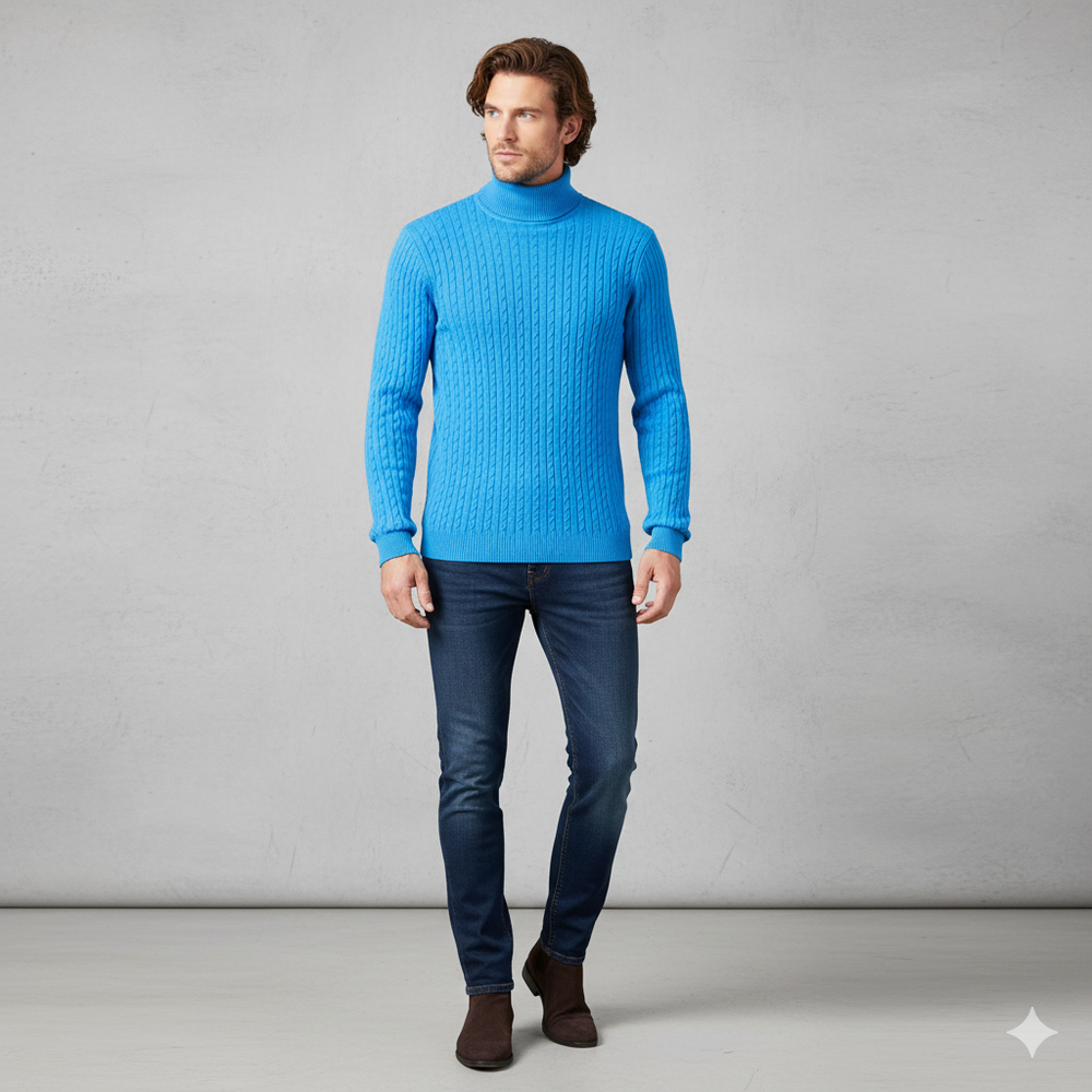 Feiner Herren Strickpullover mit Rollkragen