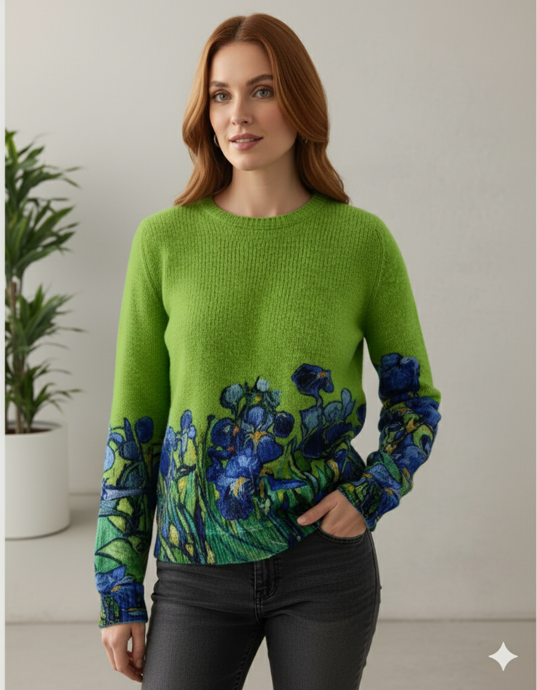 Damen Strickpullover mit Rundhals | Winter | Norweger-Muster