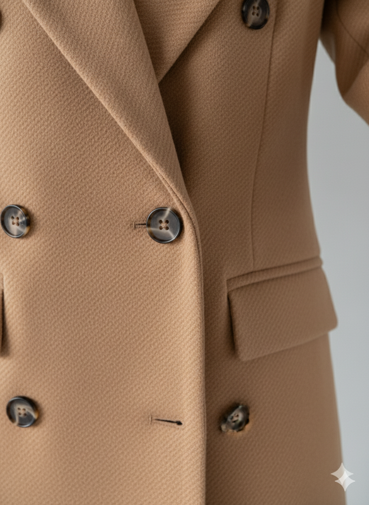 Damen Mantel mit Reverskragen | Doppelreihig & Elegant | Herbst/Winter