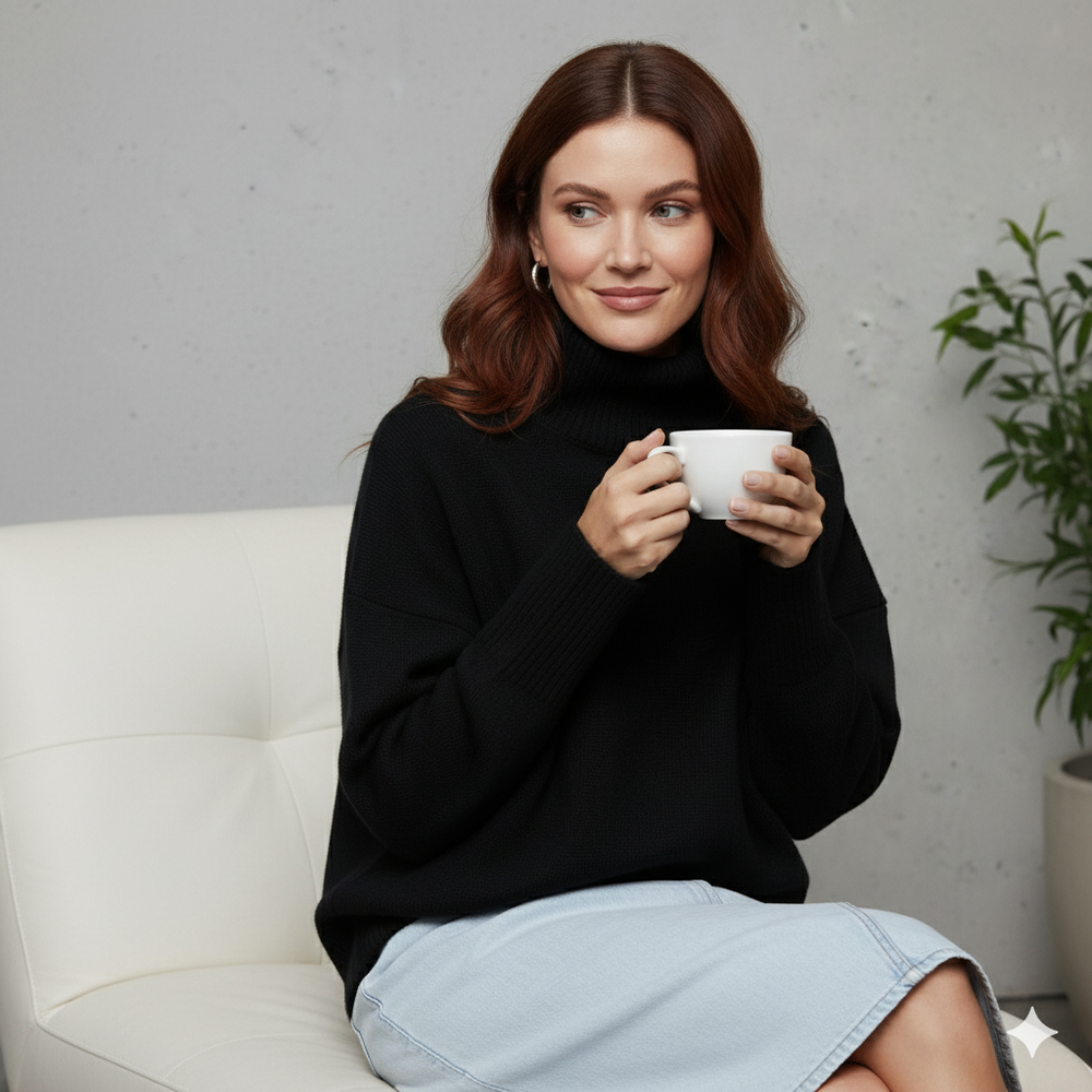 Kuscheliger Damenpullover mit Rollkragen | Warm für Herbst/Winter