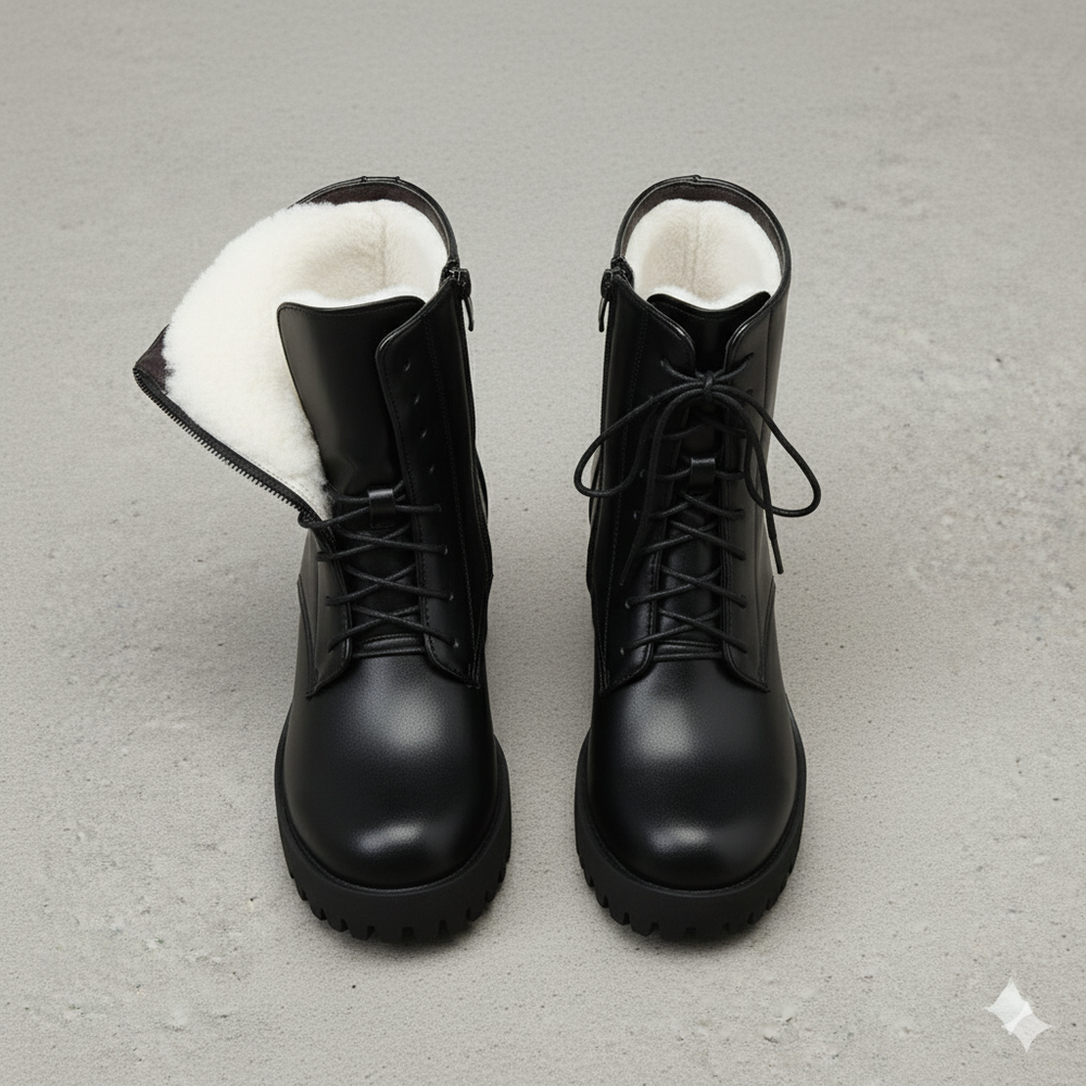 Damen Winter Stiefeletten mit Absatz | Warm Gefüttert & Vegan