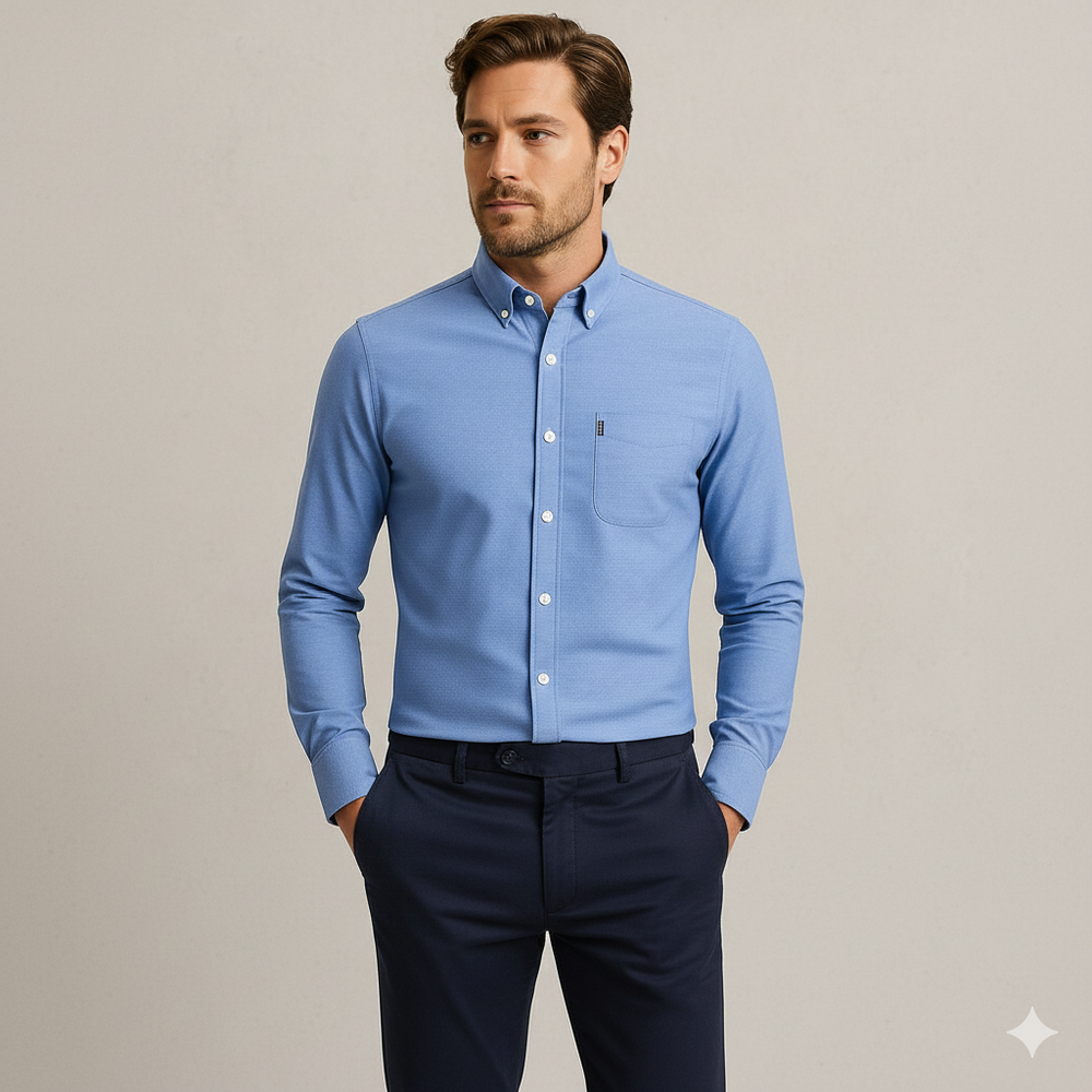 Herren Slim Fit Businesshemd | Atmungsaktiv & Herbst