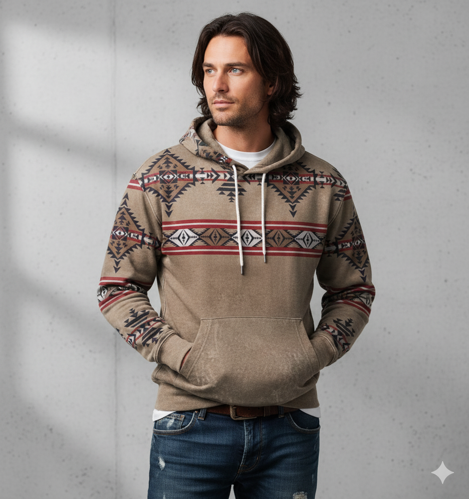 Herren Hoodie mit Muster | Lässig & Warm | Herbst/Winter