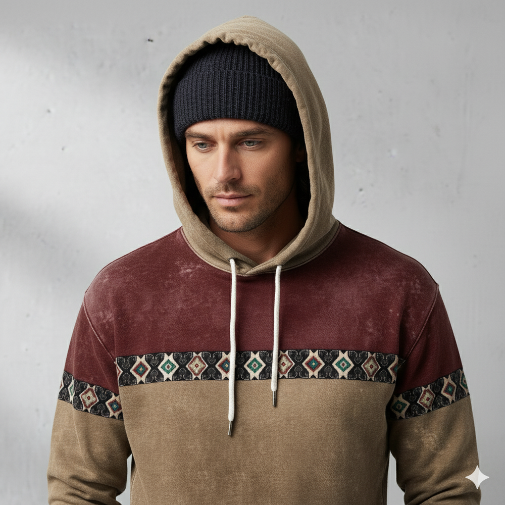 Herren Hoodie mit Muster | Lässig & Warm | Herbst/Winter