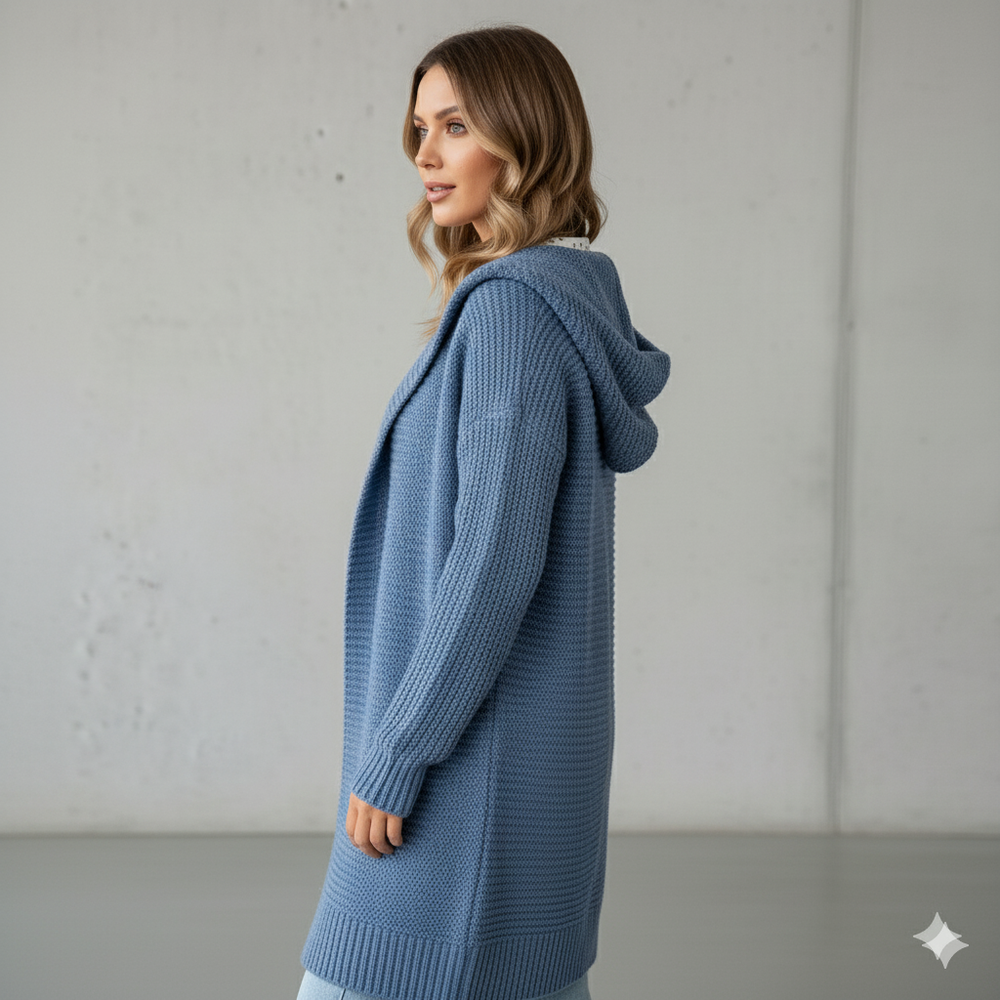 Damen Strickjacke mit Kapuze | Locker & Warm für Herbst Winter