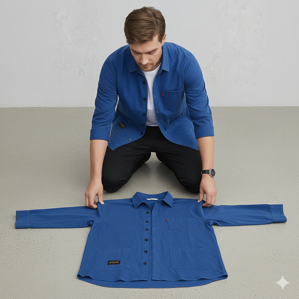 Herren Freizeithemd langarm | Modern mit Brusttasche