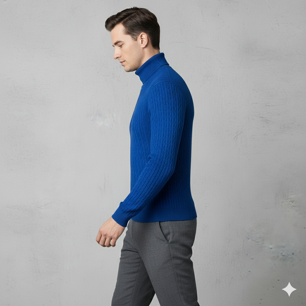 Feiner Herren Strickpullover mit Rollkragen