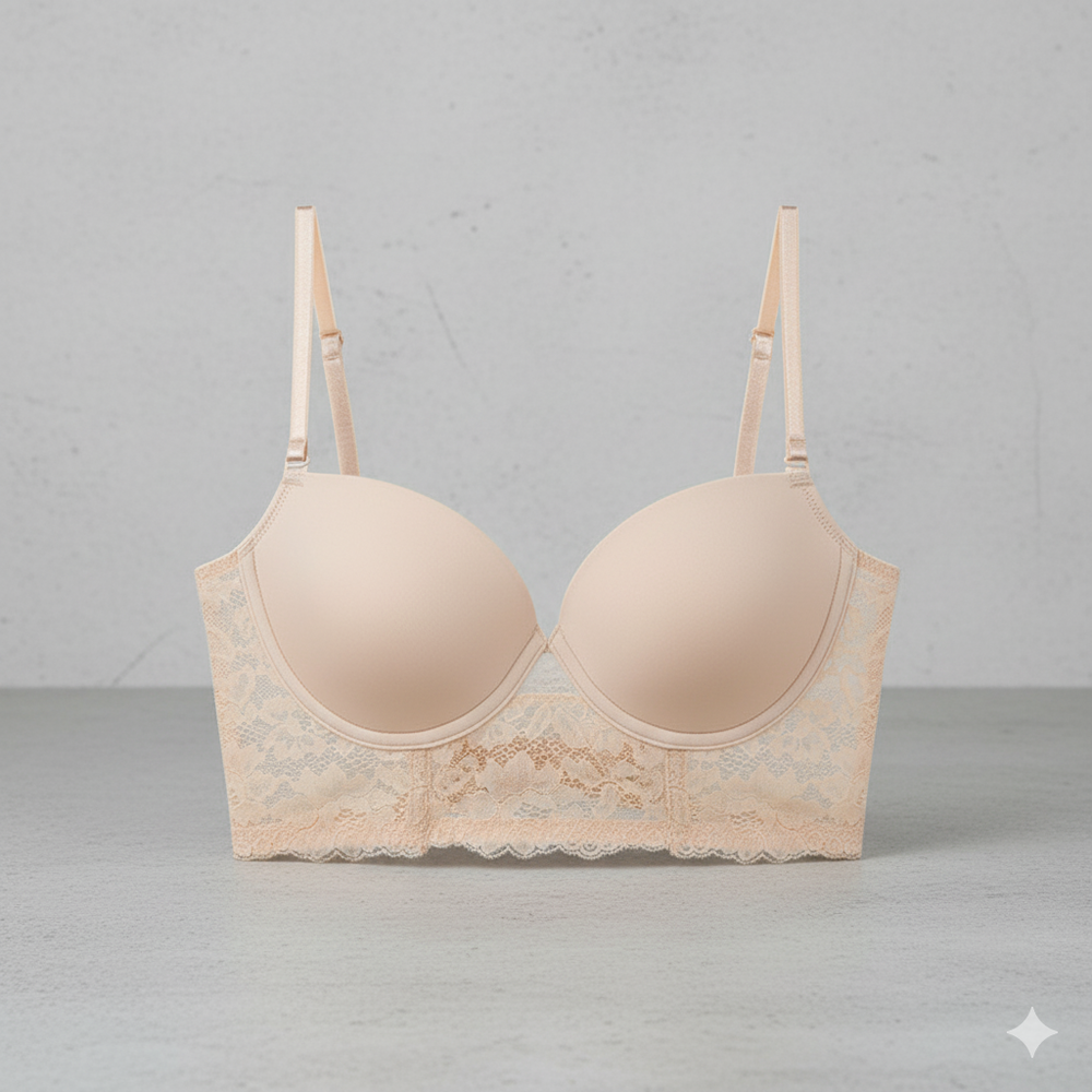 Damen BH rückenfrei mit Glanz | Unsichtbarer Halt