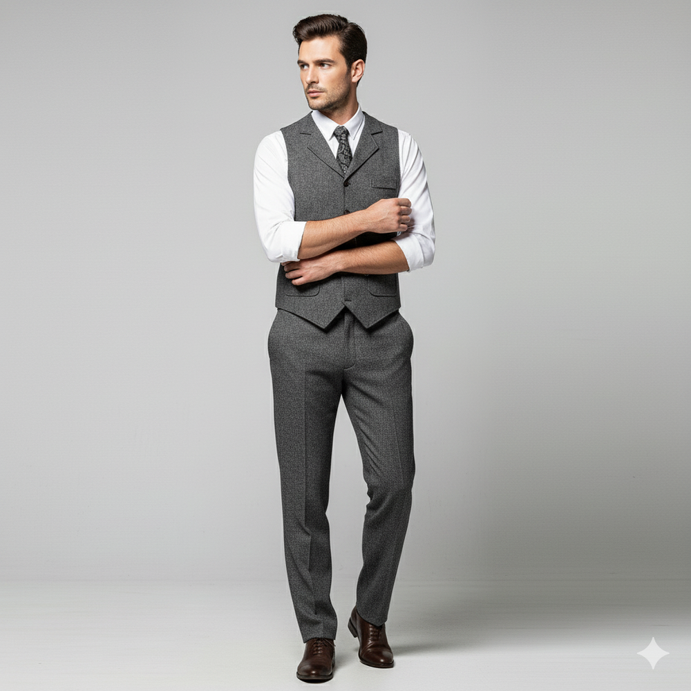 Herren Weste mit Fischgrätenmuster | Elegant & Modern | Herbst/Winter