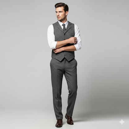 Herren Weste mit Fischgrätenmuster | Elegant & Modern | Herbst/Winter
