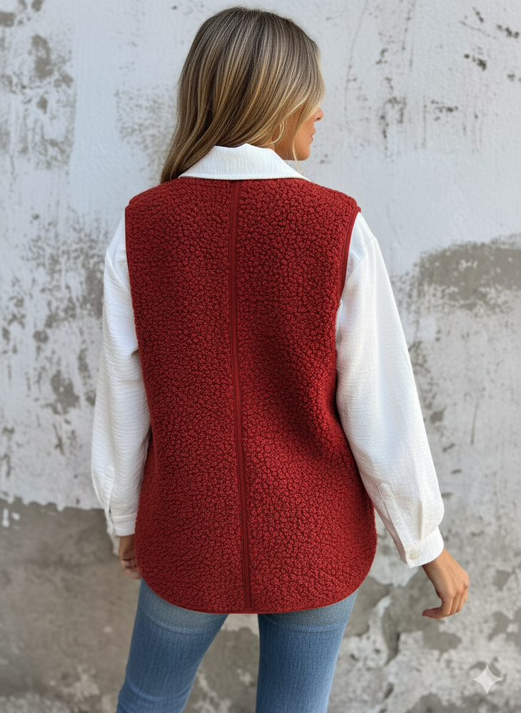 Kuschelige Damenweste mit Knöpfen | Warm für Herbst/Winter
