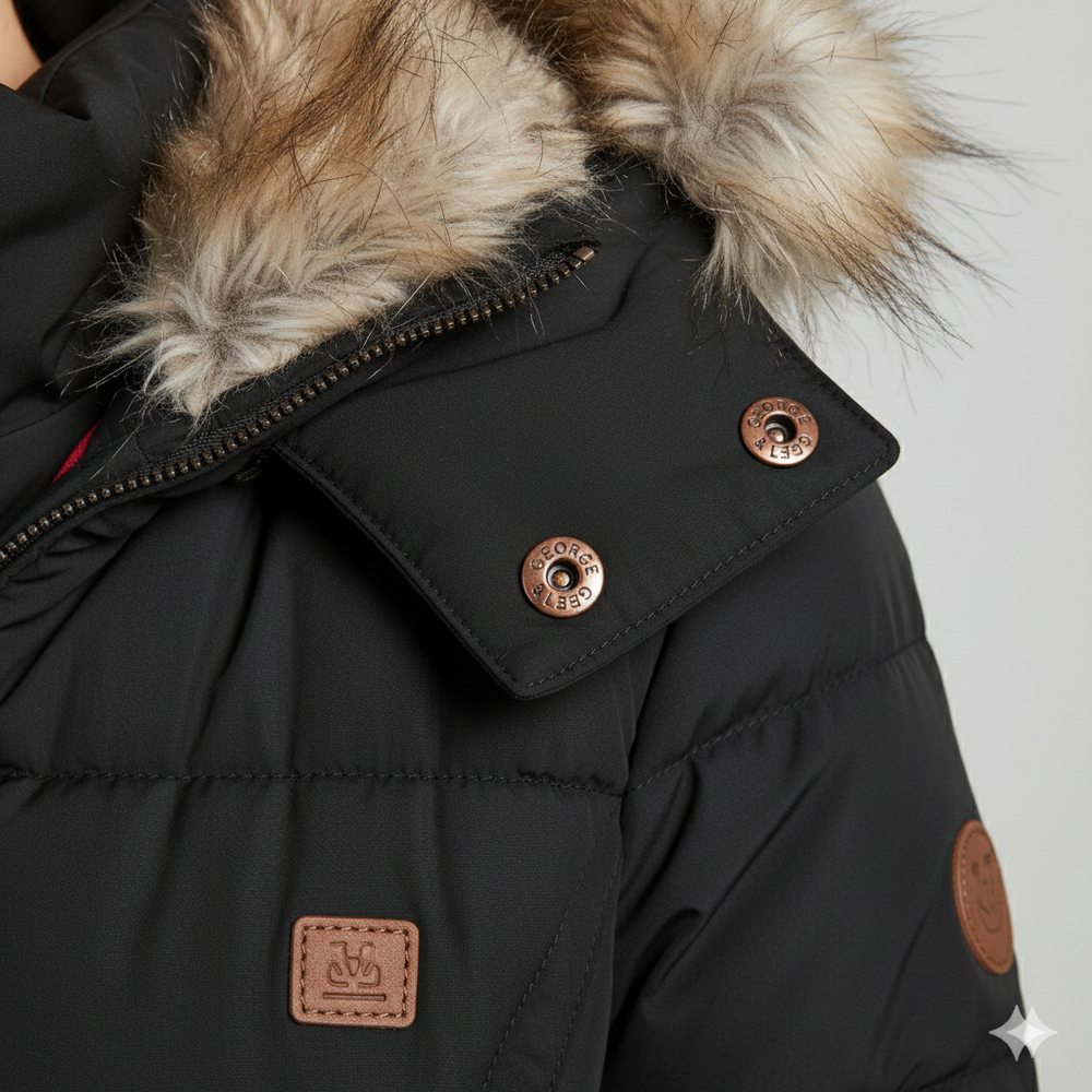 Damen Winterjacke mit Fellkapuze | Warm & Figurbetont