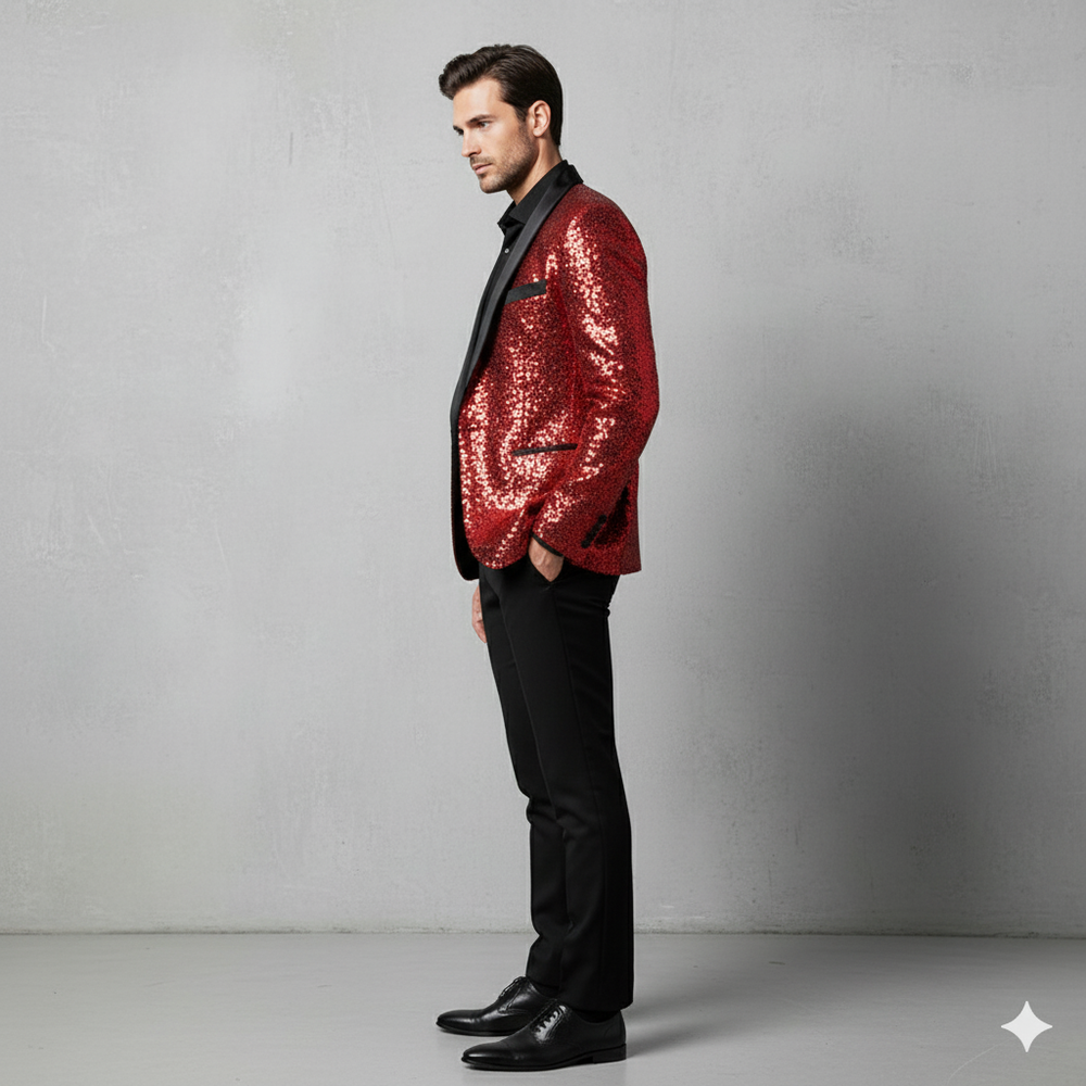 Herren Sakko mit Pailletten | Festlich & Elegant | Slim Fit