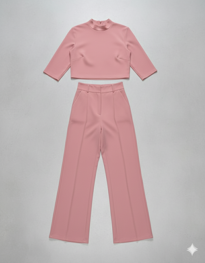 Kurzes Oberteil & High Waist Hose | Weit & Elegant