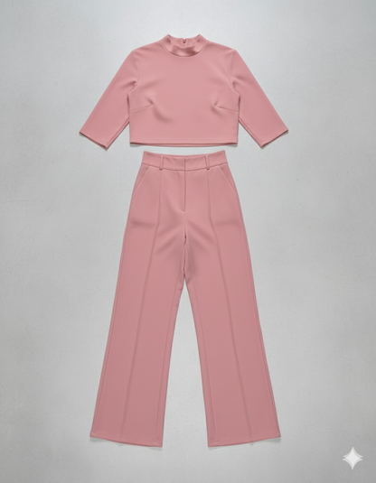 Kurzes Oberteil & High Waist Hose | Weit & Elegant