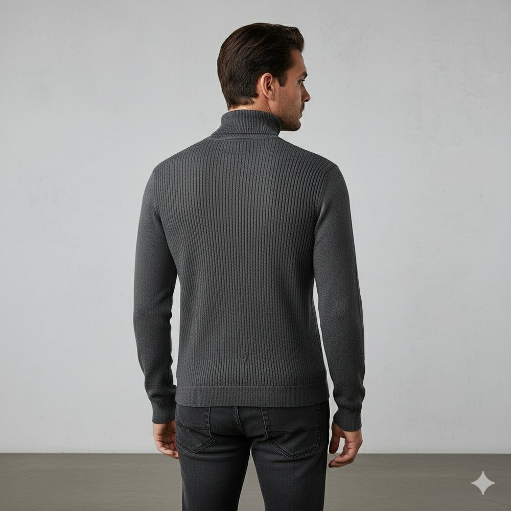 Herren Rollkragenpullover mit Strukturmuster