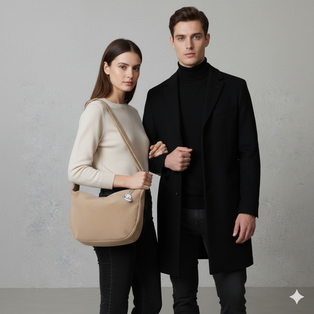 Lässige Damen Umhängetasche aus Cord | Leicht & Bequem