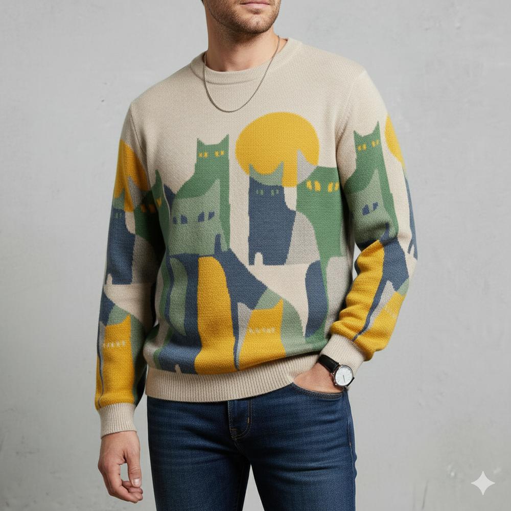 Moderner Herrenpullover mit Print | Lässig & Stylisch | Herbst/Winter