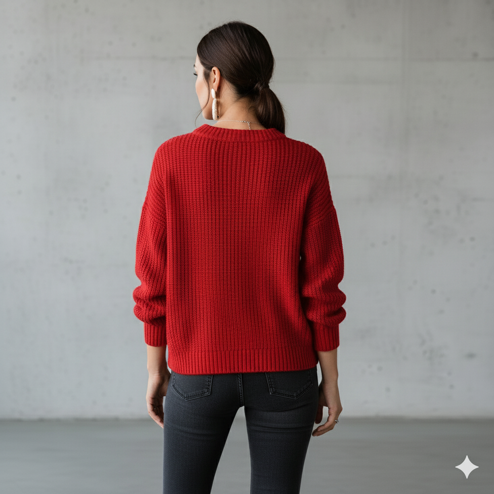 Locker gestrickter Damenpullover | Oversize & Freizeit