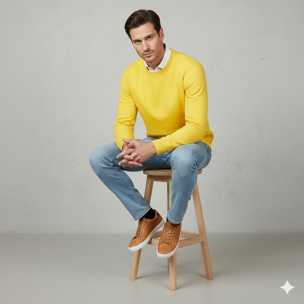 Herren Sweatshirt mit Rundhalsausschnitt