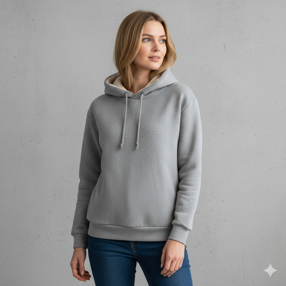 Kuscheliger Damen Hoodie mit Teddyfutter