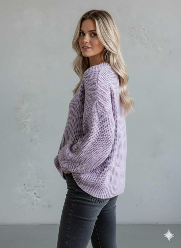 Locker gestrickter Damenpullover | Oversize & Freizeit