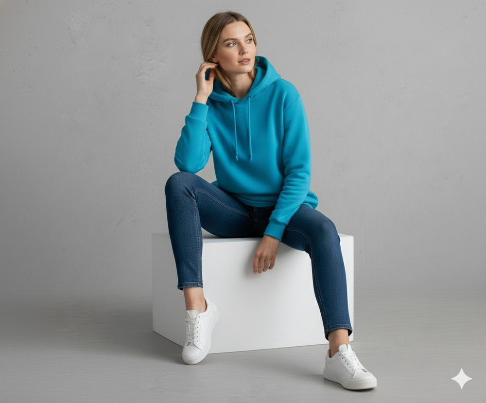 Lässiger Damen Hoodie mit Rückendruck